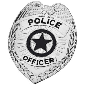 Badge de sécurité en émail métallique argenté, épingle de sûreté - Product Image 1