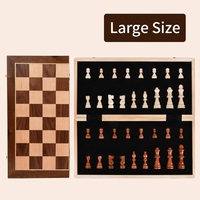 Caja de Ajedrez Magnética de Madera de Primera Calidad de 39 cm, Juego de Ajedrez Plegable de Lujo para Viajes, Juguete Educativo de Estrategia, Duradero para Interiores