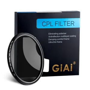 Ücretsiz örnek 49mm 52mm 58mm 67mm 72mm 77mm 82mm Nano kaplama kamera CPL filtre HD dairesel polarize kamera filtresi