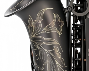 Saxophone alto Brass Entertainment EB, nickelé noir, résistant à la rouille, motifs sculptés à la main, boutons <span class=keywords><strong>de</strong></span> clavier incrustés <span class=keywords><strong>de</strong></span> nacre. - Product Image 4