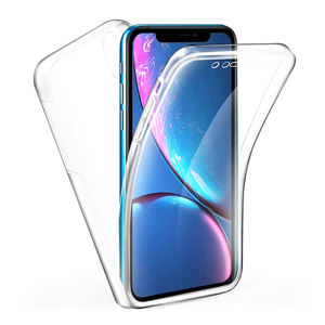 360 Full Body A Doppio Strato Sottile di Caso di Cristallo <span class=keywords><strong>Trasparente</strong></span> con Built-in Protezione Dello Schermo per il iPhone di <span class=keywords><strong>Apple</strong></span> 11 per samsung - Product Image 1