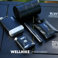 WELLHIKE Gourdes et Calessons de Camping Minimalistes en Acier Inoxydable 304, Formes Carrées Uniques, pour Vin et Kérène