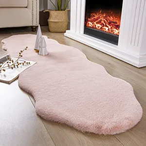 Artificial Rabbit Fur Carpet Anti Slip Fur Rug Bedroom Fluffy Faux Fur Rug