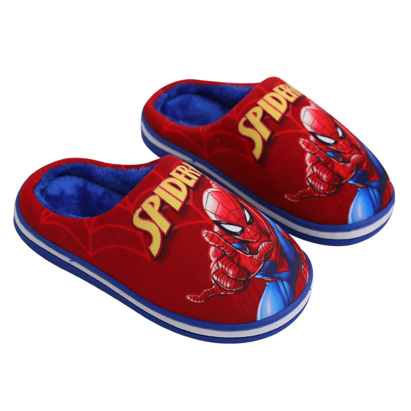 Оптовая продажа; Зимние детские хлопковые тапочки; Новые детские плюшевые тапочки с мультипликационным принтом; Домашняя обувь для маленьких девочек и мальчиков; Меховые детские Тапочки