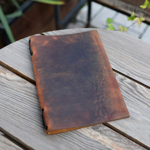 ที่ใส่เมนูหนัง Crazy Horse ที่ใส่เมนู A5สำหรับคาเฟ่โฟลเดอร์เมนูไวน์สั่งทำได้สองทบสำหรับบาร์ - Product Image 4