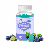 Complément alimentaire en bonbons gélifiés à l'huile d'origan et à l'huile de nigelle pour le bien-être quotidien, améliore l'immunité, 60 unités