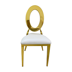 Silla de comedor moderna, nuevo diseño, silla de boda para Banquete de acero inoxidable dorado - Product Image 2