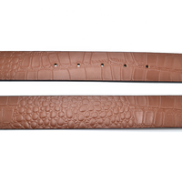 Ceinture en cuir véritable Carosung personnalisée, motif crocodile marron, 38 mm, boucle en alliage, robuste et durable, pour homme