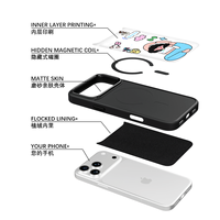 Coque de téléphone AG Feeling Black Edge avec motif Yoga Girl pour iPhone 17, 17 Pro Max, 16 Pro, 15, 15 Pro Max – Coque magnétique