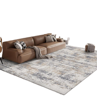 Tapis moderne abstrait Vamcheer, super doux, matelassé, éponge épaisse, antidérapant, bleu gris, tapis de salon