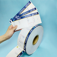Papier thermique couché personnalisé pour billets d'embarquement, couleurs variées, impression en gros, pour billets d'avion ou billets de transport aérien