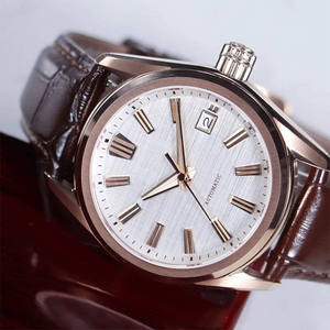 Reloj mecánico automático de 40mm para hombre, movimiento SEIKO, 10 Bar, resistente al agua, cristal de zafiro, reloj de vestir, correa de cuero, logotipo personalizado - Product Image 6