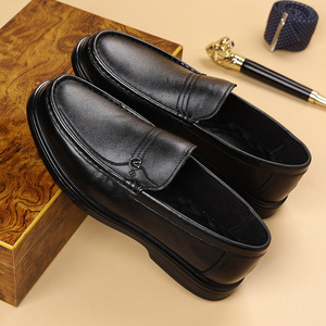 Zapatos de Cuero Casuales de Negocios para Hombre, Sin Cordones, Tacón Plano, Color Negro, Material de Piel de Vaca, Disponibles en Tallas para Adultos - Product Image 2