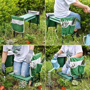 Garden Kneeler and Seat With 2 Bonus Tool Pouches - Portable Garden <strong>Bench</strong> EVA Foam <strong>Pad</strong> With Kneeling <strong>Pad</strong> for Gardening - Product Image 6