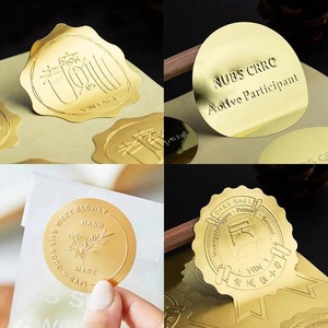 Adhesivos troquelados dorados en relieve con logotipo elevado, etiquetas adhesivas para botellas, impresión y corte para cascos de motocicleta, marcas de automóviles - Product Image 3