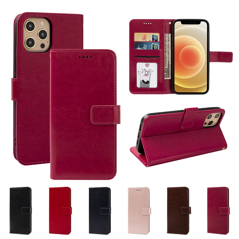 Luxury Leather Phone Cases For iPhone 14 13 12 Pro XS Max 11 XR 6 6s SE2 7 8 Plus Magnetic Kickstand Flip Cover