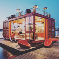 FOODYVAN Restaurant moderne à un étage en conteneur maritime modifié, snack-bar préfabriqué avec équipement de restauration complet