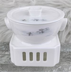 Service de table en porcelaine fine 45% à motif paysage en tuile de cendre, avec bordure dorée à la main en relief, pour hôtels et banquets de mariage - Product Image 6
