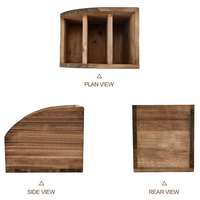 Boîte de rangement de bureau en bois à 3 compartiments avec télécommande, style ferme, pour papeterie, organisateur de table de style campagnard, fourni par l'usine