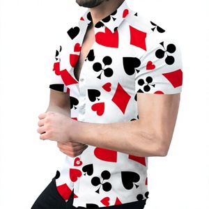 Men's Casual Single Breasted Turn-down Collar Short Sleeve Printed Eco-Friendly Broadcloth 120g Shirt Summer Anti-Wrinkle - Product Image 3