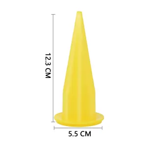 Plastic Innovations Yellow Cone Nozzle For Sausage And Bulk Caulk Guns Caulk Nozzle For Sausage Sealant Use