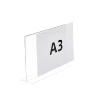 T Style A3 support de signe en plexiglas Hypertransparent Durable Shenzhen Double face 297x420mm acrylique autoportant