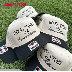 Casquettes de baseball snapback en coton à visière incurvée à 5 panneaux haut de gamme pour hommes avec logo latéral personnalisé et logo brodé en relief 3D - Product Image 6