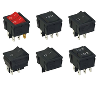 Interrupteur à bascule rond noir avec LED bleue 3A/250V 10A/125V tension maximale industrielle marche-arrêt 250Vac
