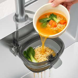 2026 Wholesale Stainless Steel Kitchen <b>Sink</b> <b>Strainer</b> Basket Translucent Black Hanging Colander Dishwasher Safe Food Waste - Product Image 2