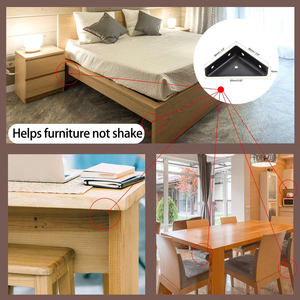 Petit support d'angle triangulaire en métal noir et blanc pour étagère, idéal pour cuisine, salle à manger, <span class=keywords><strong>bureau</strong></span> en bois, bord de lit et armoire - Product Image 2