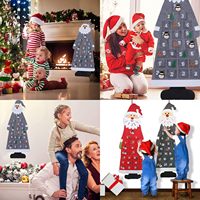 Calendrier de l'Avent en feutre artificiel de haute qualité, personnalisé, compte à rebours de 24 jours, arbre de Noël, Père Noël, pour enfant, cadeau pour la décoration de la maison
