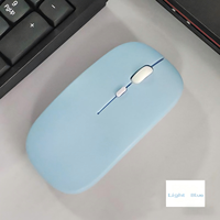 Mouse Gaming Mini Ergonomis Nirkabel Optik USB Super Tipis 1600 DPI Bertenaga Baterai AAA untuk Desktop Tersedia