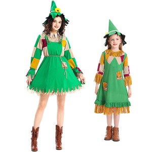 Nuevo Vestido de Marioneta Verde <span class=keywords><strong>para</strong></span> Niñas de Halloween con Flores y Parches, Conjunto de Muñeca de Paja con Borlas, Ropa <span class=keywords><strong>Infantil</strong></span> de Carnaval DONG-004 - Product Image 5