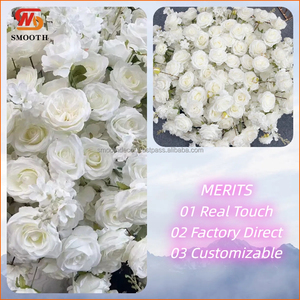 Roses artificielles en soie blanches de haute qualité, design asymétrique brisé, boule de fleurs pour décoration de mariage - Product Image 2