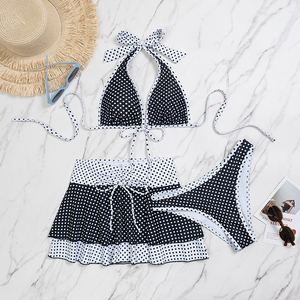 Traje de Baño de Tres Piezas con Protección Solar y Estampado PASUXI al por Mayor, <span class=keywords><strong>Bikini</strong></span> para Mujer con Cubierta, Ropa de Playa - Product Image 5