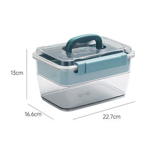 Caja de almacenamiento de doble compartimento para botiquín familiar, caja de almacenamiento con hebilla de cinturón portátil de gran capacidad, juego completo de caja de emergencia - Product Image 6