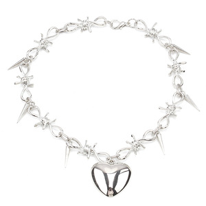 Collar con Colgante de Corazón, Aleación de Zinc, Estilo Gótico, Joyería para Fiestas - Product Image 5