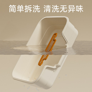 <b>Extra</b> Large Semi Enclosed Cat Litter Box High Fence Anti Splash Rectangle Pet Supplies For Adult Cats - Product Image 5