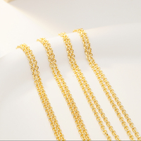 Cadena de Oro Genuino AU585 de 14k, Eslabones Tipo O de 1.75mm, para Creación de Joyería Permanente, en Rollo