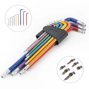 9pcs L Shape Colorful Extra Long Arm Torx Wrenches For Tamper Resistant Fasteners Torx Allen Key Wrench Set