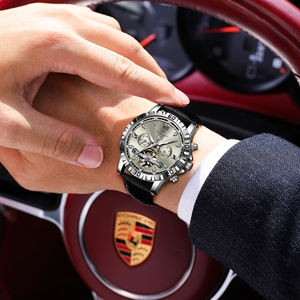 Reloj de Pulsera Automático de Lujo para Hombre Poedagar 1418, Reloj Mecánico de Cuero con Tourbillon Hueco - Product Image 6