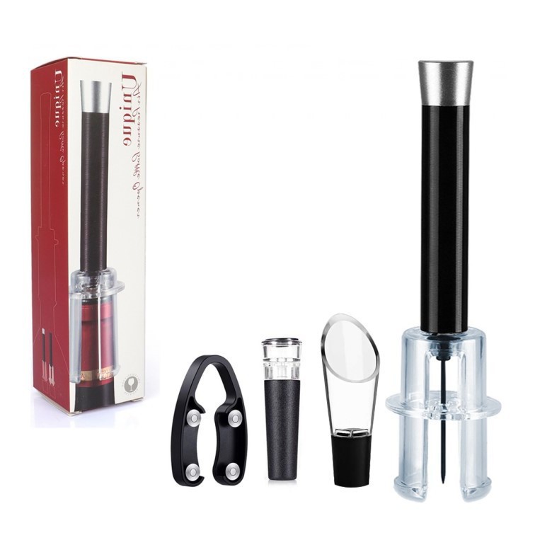 Ouvre-bouteille pneumatique en aluminium, bouchon de vin, ensemble de 4 pièces, boîte de couleur