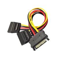 Cable adaptador de alimentación IDE a SATA, divisor macho de 15 pines a doble hembra de 15 pines para fuente de alimentación HDD/SSD