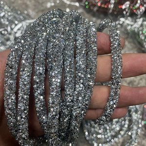 High Quality Round Shape Rhinestone Cord Rope Trimming for Clothing Rhinestone Tube Rhinestone Round <strong>Strip</strong> for Shoes - Product Image 1
