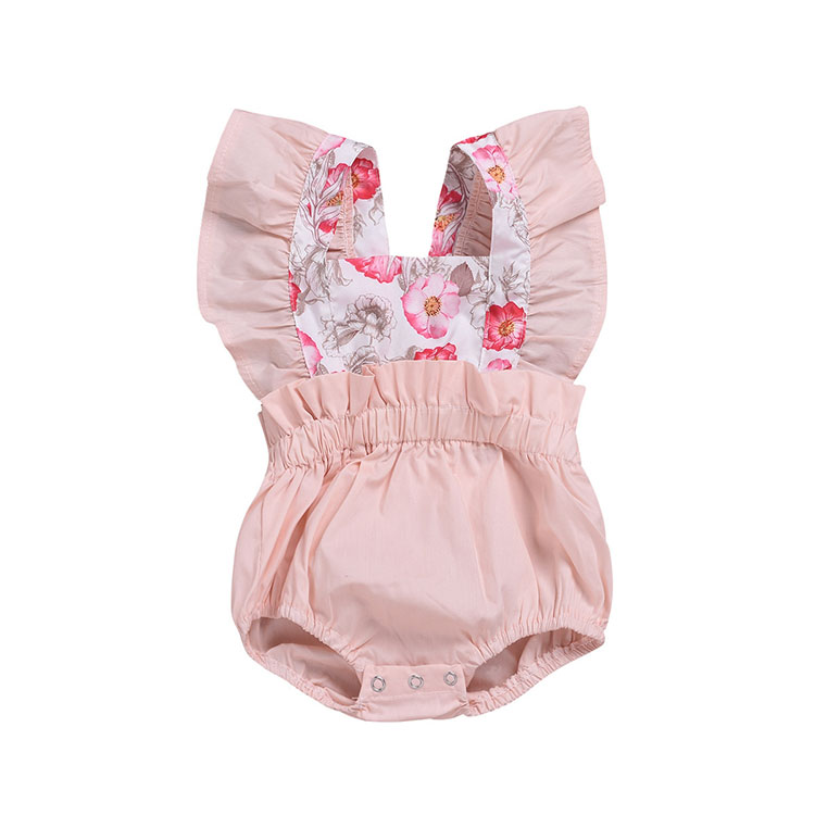 Одежда для маленьких девочек с принтом в виде розовых цветов боди органический хлопок, комбинезон для детей
