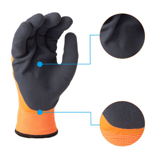 SNELL al por mayor guantes de trabajo al aire libre de invierno de doble capa de arena de látex completo con forro de acrílico guantes de trabajo de aislamiento térmico en frío - Product Image 2