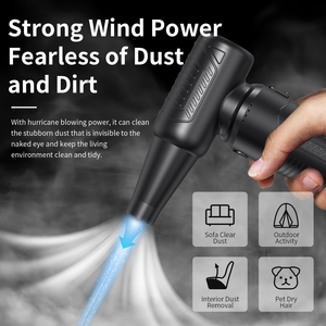 Turbofan <span class=keywords><strong>de</strong></span> 160W, 6000mAh, tipo C, alta velocidad, gran potencia <span class=keywords><strong>de</strong></span> soplado, soplador portátil inalámbrico para exteriores, ventilador violento, plumero <span class=keywords><strong>de</strong></span> aire - Product Image 4