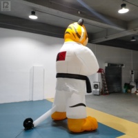 Mascotte de tigre gonflable, personnage de taekwondo gonflable géant, arts martiaux gonflables personnalisés pour la décoration d'événements et la publicité