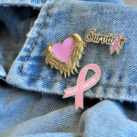 Broche de sensibilisation au Cancer du sein, Logo personnalisé rose, ruban en métal, épingle de revers