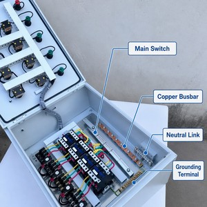 Distribución Eléctrica de Pared para Interiores Serie JXF 400V, 3 Fases, 4 Cables, para Talleres Industriales, Venta al Por Mayor - Product Image 1